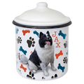 6.25" x 4.7" White/Black Canister with Lid