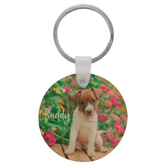 1 3/4" Diameter Sublimatable Wood Keychain