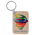 2 5/8" x 1 7/8" Rectangle Sublimatable Wood Keychain