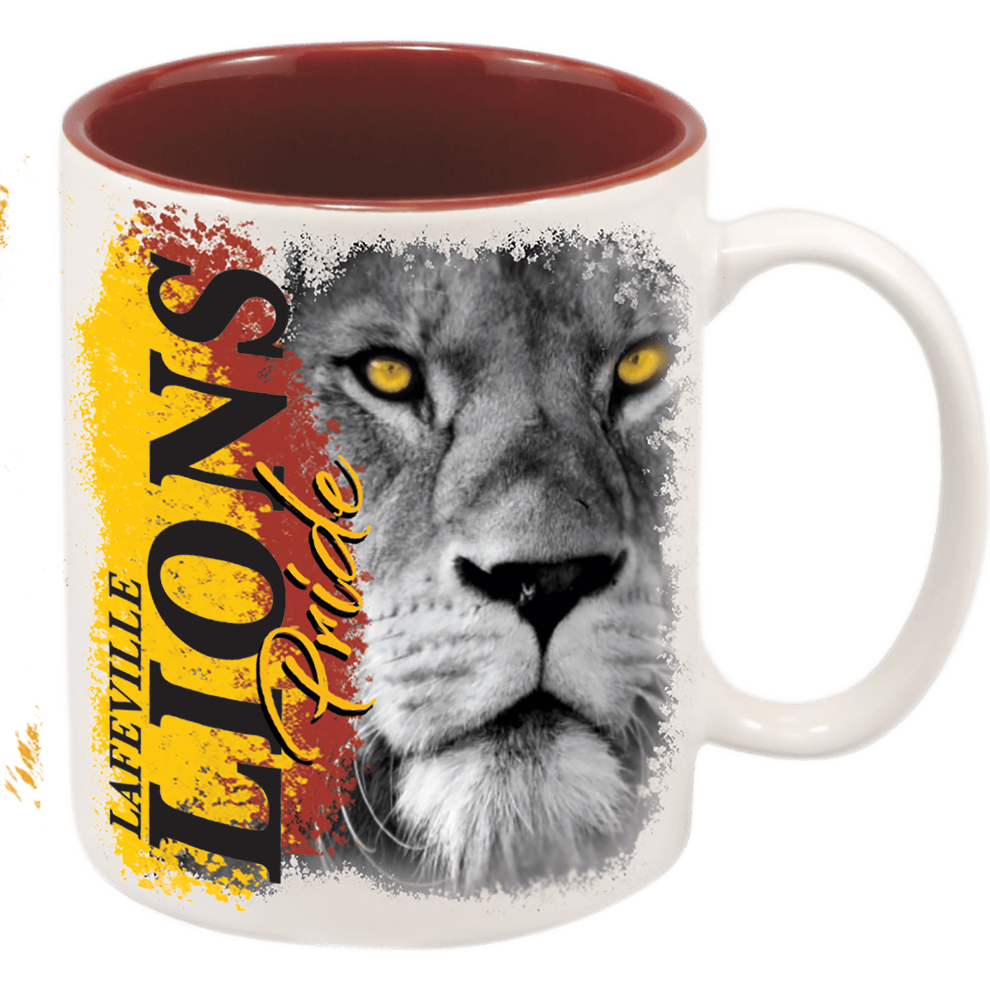 White/Maroon 11 oz. Sublimatable Ceramic Mug