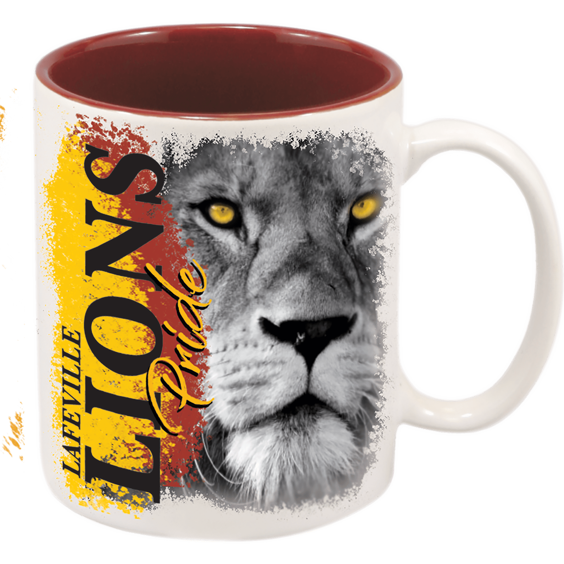 White/Maroon 11 oz. Sublimatable Ceramic Mug