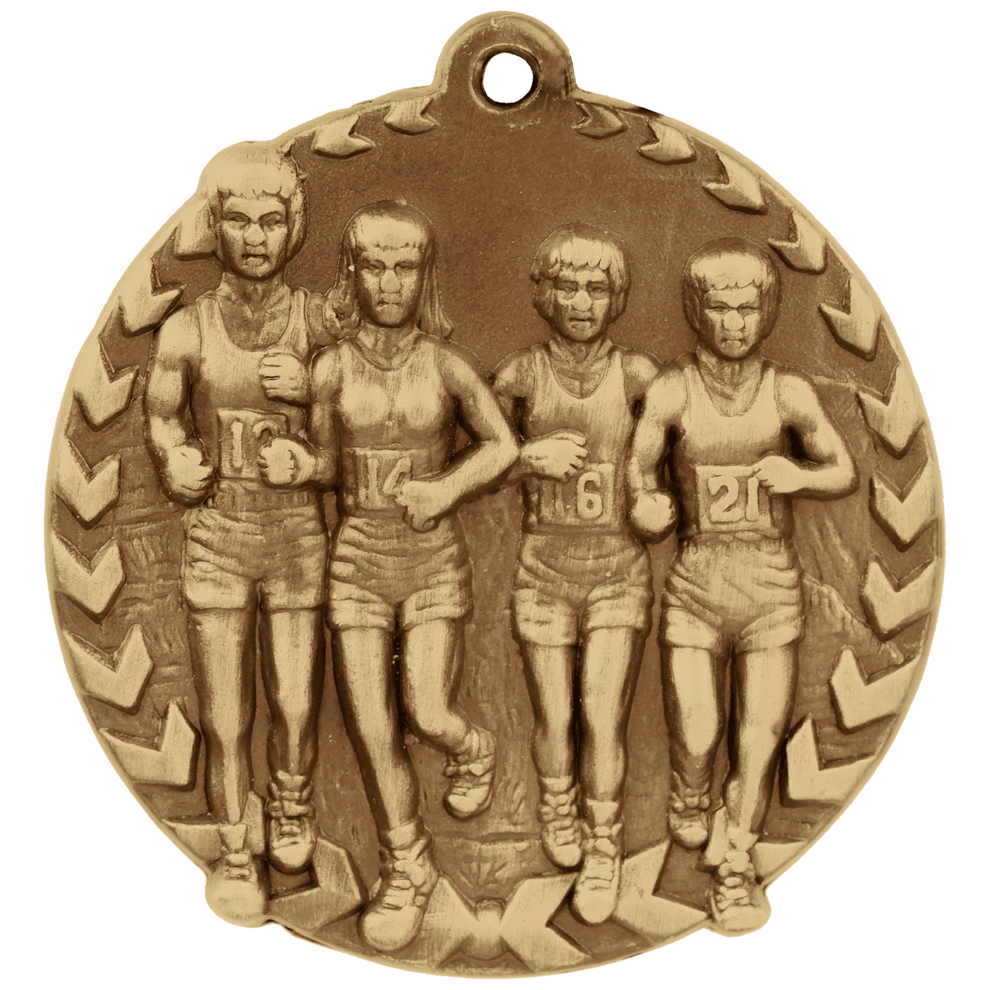 Antique Gold 1 3/4" Cross Country Millennium Medal