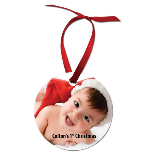 2.75" Semi-Gloss White Unisub Aluminum Round Ornament, 1-Sided