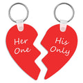 2.73" x 3.18" Gloss White Unisub Aluminum Sublimatable Two-Part Heart Keychain