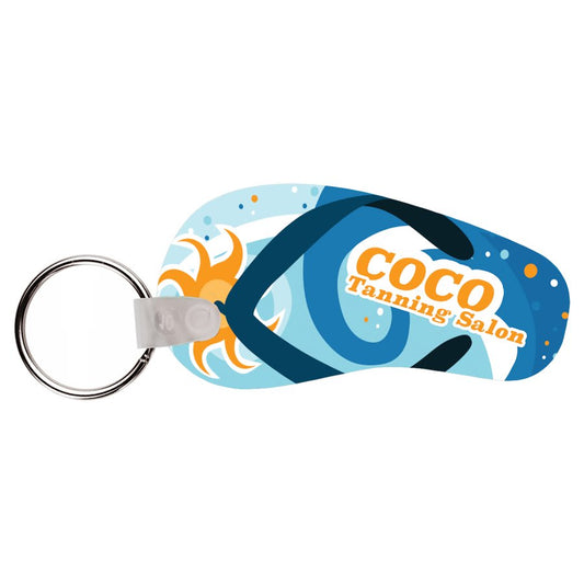 1.5" x 2.75" Semi-Gloss Unisub Aluminum Sublimatable 2-Sided Flip Flop Keychain