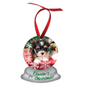 3.75" x 3" 2 Sided Gloss White Aluminum Snow Globe Ornament