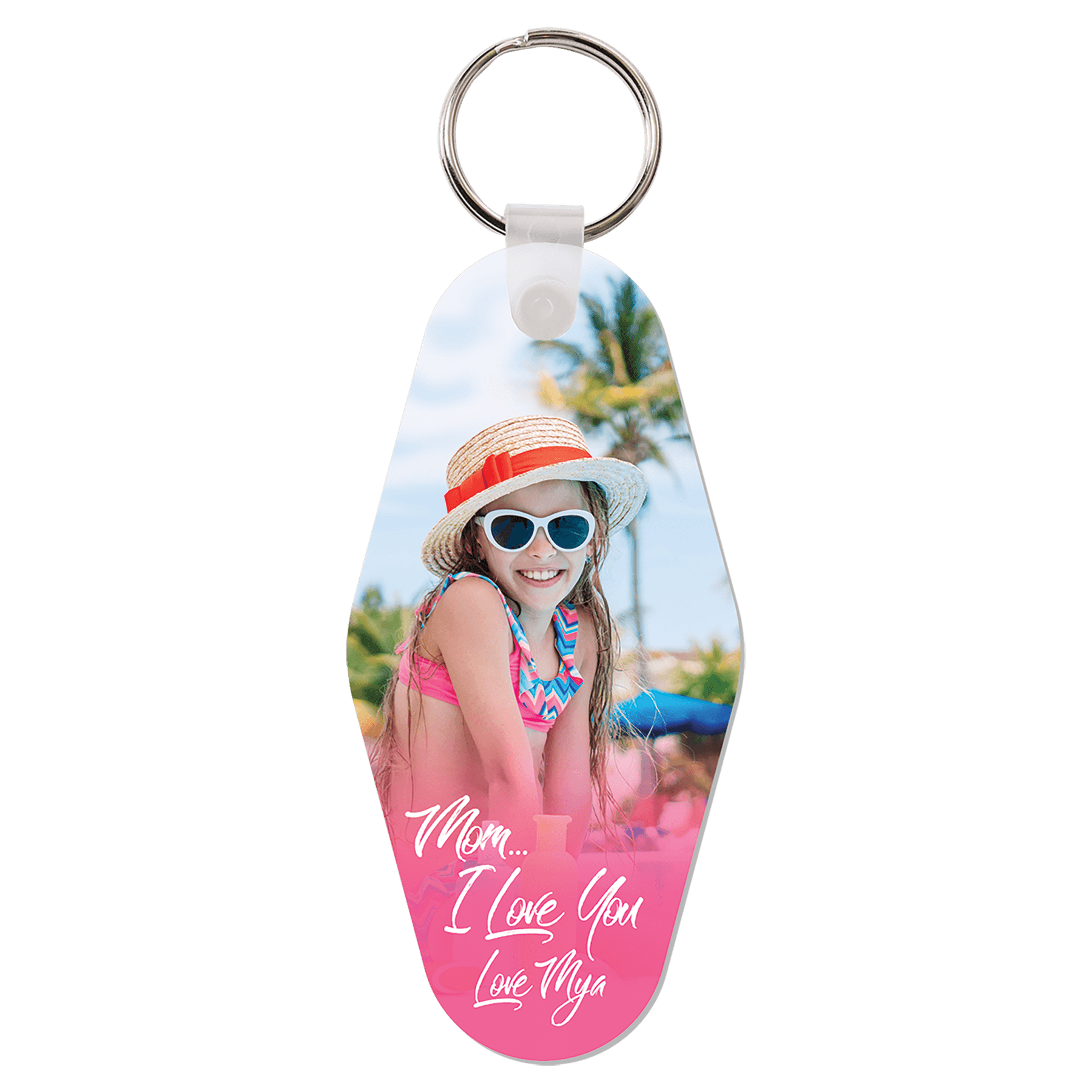 3.125" x 1.5" Unisub Gloss White FRP Sublimatable Vintage Hotel Keychain