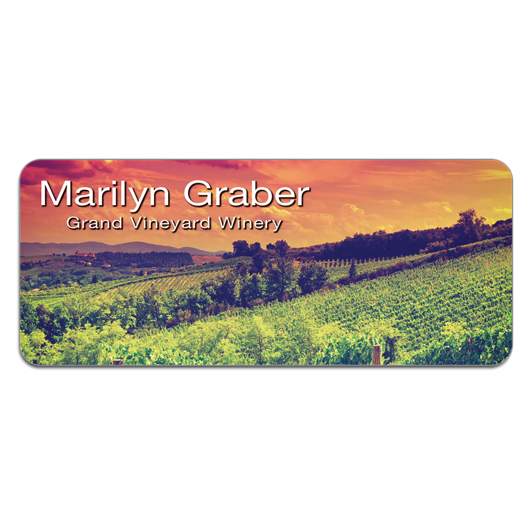 3" x 1.25" Matte White Unisub FRP Sublimatable Name Badge with Radius Corners