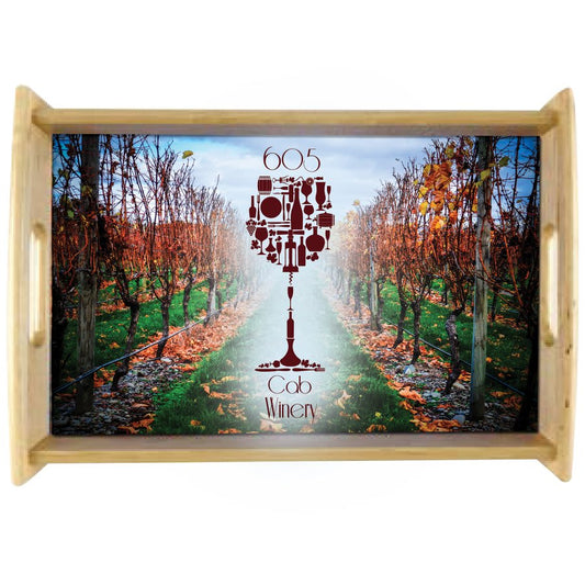 13.875" x 8.875" Unisub Natural Serving Tray with Sublimatable Insert