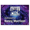 3.5" x 2.5" Gloss White Unisub Aluminum Name Badge with Square Corners