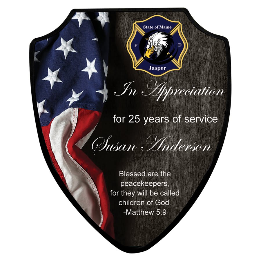5" x 6" Unisub Sublimatable Shield Plaque with Black Edge