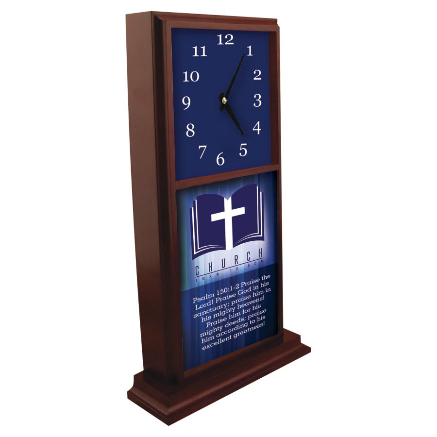 6.75" x 15.5" Unisub Mahogany Vertical Mantle Clock Kit with Sublimatable Tiles