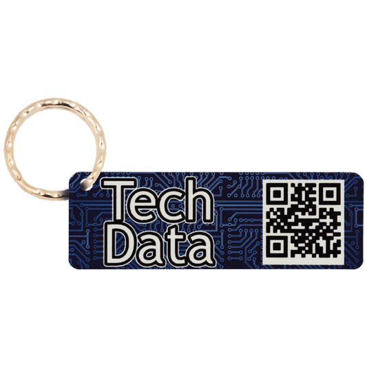 1-Sided Gloss White Aluminum Rectangle Keychain