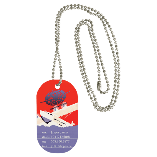 1-Sided Gloss Aluminum Dog Tag with Chain
